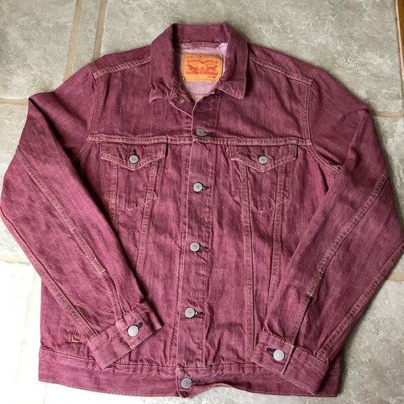 Levi's Original Denim Trucker Jacket Maroon Men's Size Medium